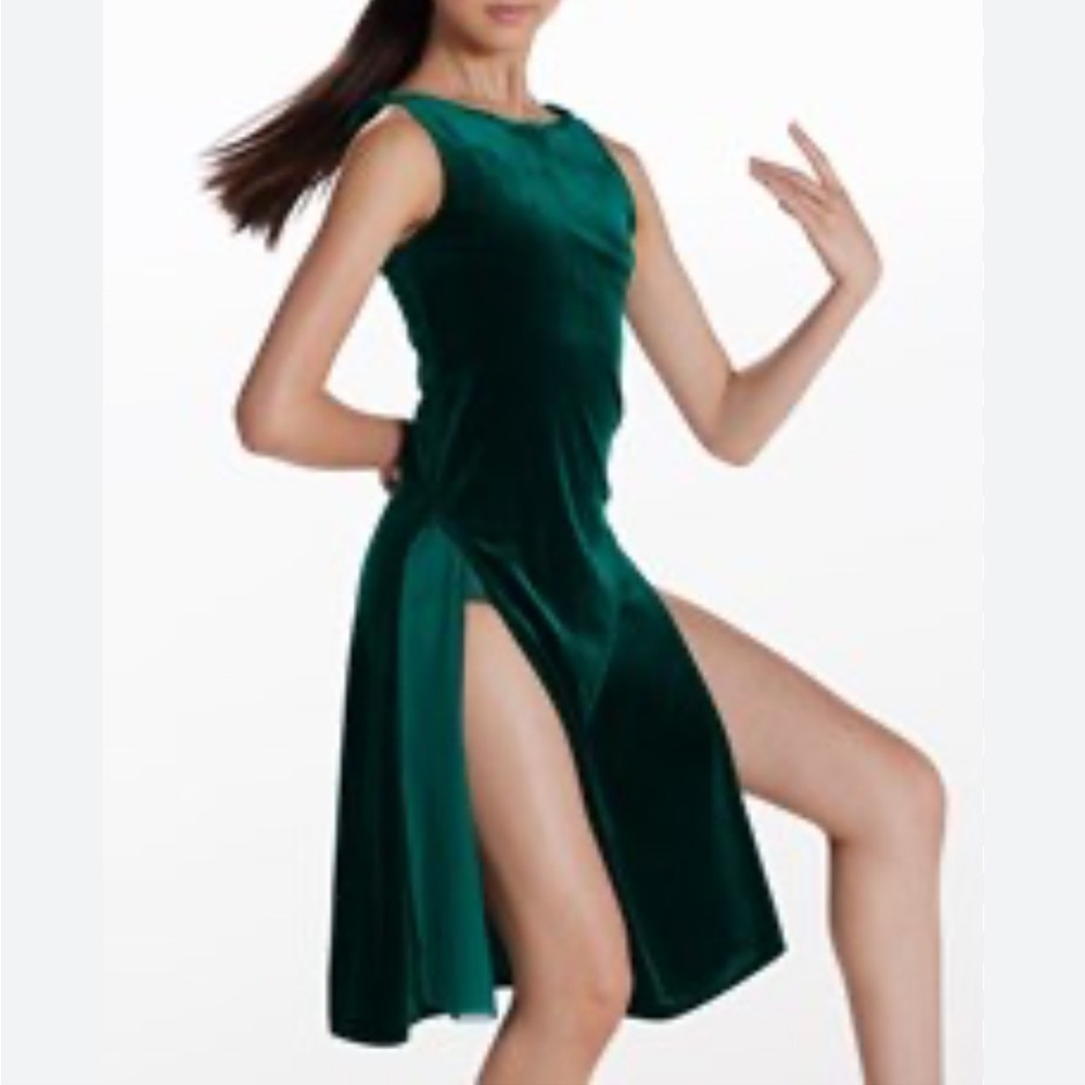 Weissman Emerald Velvet Dance Dress